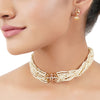 Gold Plated Poorak Zircon Choker Necklace Set