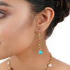 Gold Plated Poorak Turquoise Pearl Choker Set
