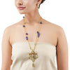 Gold Plated Poorak Kundan Lapiz Necklace Set