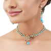 Gold Plated Poorak Zircon Turquoise Necklace Set