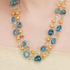 Dor Gold Plated Blue Topaz Double Strand String Set
