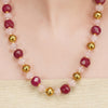 Dor Gold Plated Ruby Jade Rose Quartz String Set