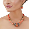 Silver & Gold Plated Poorak Coral Choker Set