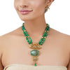 Gold Plated Poorak Green Heritage Necklace Set