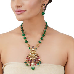 Gold Plated Poorak Lakshmi Heritage Necklace Set