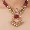 Gold Plated Poorak Kundan Tourmaline Heritage Necklace Set