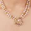 Gold Plated Poorak Floral Vine Ruby Necklace Set
