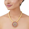 Gold Plated Poorak Kundan Pendant Necklace Set