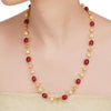 Dor Gold Plated Ruby Jade Pearl String Set