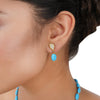 Gold Plated Poorak Turquoise Zircon Floral Necklace Set
