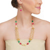 Dor Gold Plated Pearl & Ruby Jade String Set