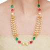 Dor Gold Plated Pearl & Ruby Jade String Set