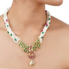 Gold Plated Poorak Ruby Onyx Necklace Set