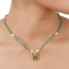 Gold Plated Poorak Green Necklace Set