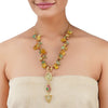 Gold Plated Ratnahaar Kundan Topaz Fluorite Tumble Necklace