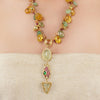 Gold Plated Ratnahaar Kundan Topaz Fluorite Tumble Necklace