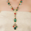 Gold Plated Ratnahaar Kundan Onyx Coral Necklace
