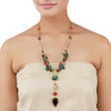 Gold Plated Ratnahaar Kundan Green Onyx Necklace