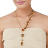 Gold Plated Ratnahaar Kundan Carnelian Necklace