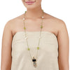 Gold Plated Ratnahaar Kundan Black Onyx Necklace