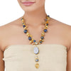 Gold Plated Ratnahaar Kundan Lapiz Carved Citrine Necklace