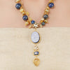Gold Plated Ratnahaar Kundan Lapiz Carved Citrine Necklace