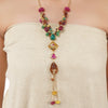 Gold Plated Ratnahaar Carved Carnelian Necklace