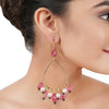 Gold Plated Bala Tourmaline Pearl Hoop Earrings