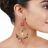 Gold Plated Tourmaline Hoop Earrings