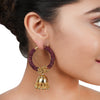 Gold Plated Garnet Hoop Earrings