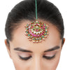 Gold Plated Red Green Kundan Tikka