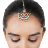 Gold Plated Kundan Red Green Tika
