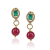 Gold Plated Poorak Ruby Onyx Necklace Set