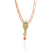 Gold Plated Poorak Ganapati Carved Coral Necklace Set