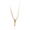 Gold Plated Poorak Ganapati Carved Coral Necklace Set