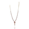 Gold Plated Poorak Ruby Pearl Necklace Set