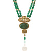 Gold Plated Poorak Green Heritage Necklace Set