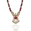 Gold Plated Poorak Kundan Tourmaline Heritage Necklace Set