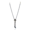 Silver Plated Poorak Zircon Blue Tassel Necklace Set