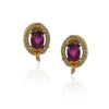 Gold Plated Poorak Tourmaline Tassel Necklace Set