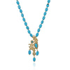Gold Plated Poorak Turquoise Zircon Floral Necklace Set