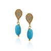 Gold Plated Poorak Turquoise Zircon Floral Necklace Set