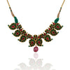 Gold Plated Poorak Green Red Kundan Choker Set