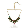 Gold Plated Poorak Green Red Kundan Choker Set