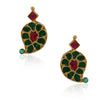 Gold Plated Poorak Green Red Kundan Choker Set