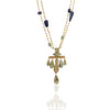 Gold Plated Poorak Kundan Lapiz Necklace Set