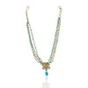 Gold Plated Poorak Zircon Turquoise Necklace Set