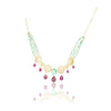 Basant Gold Plated Zircon Fluorite Ruby Necklace Set