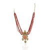 Gold Plated Poorak Coral Citrine Kundan Necklace Set