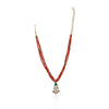 Gold Plated Poorak Coral Zircon Necklace Set